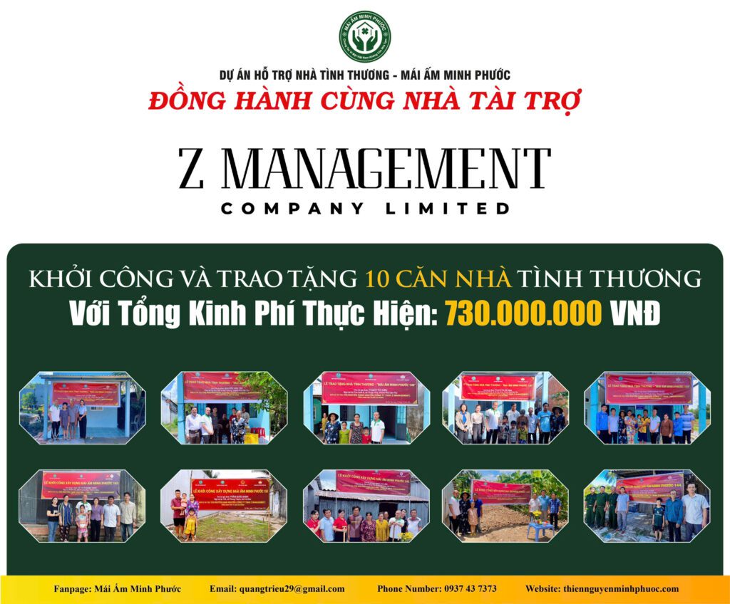 Dự Án “Mái Ấm Minh Phước” Thực Hiện 10 Căn Nhà Tình Thương Với Tổng Kinh Phí 730.000.000 VNĐ